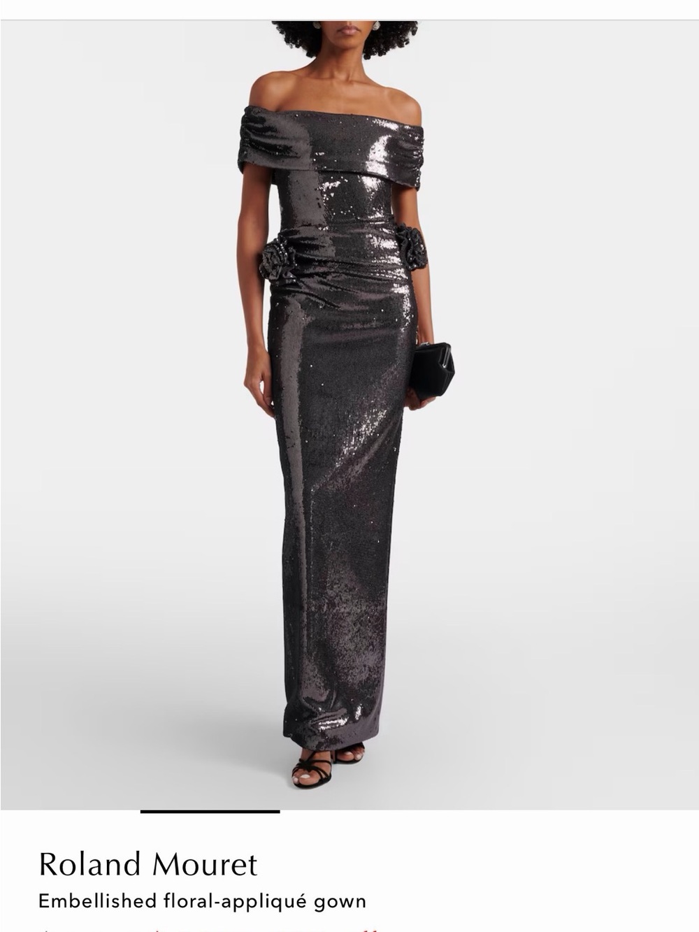 NWOT Self-Portrait Off-Shoulder Sequin Gown, Size US 6